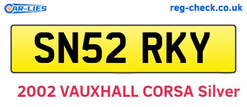 SN52RKY are the vehicle registration plates.