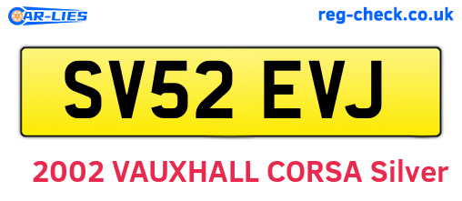 SV52EVJ are the vehicle registration plates.