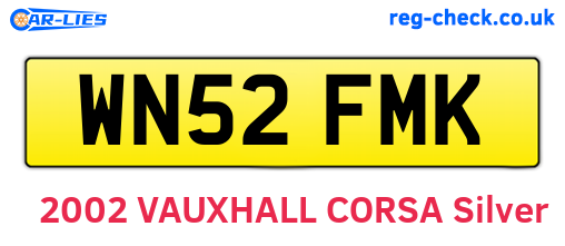 WN52FMK are the vehicle registration plates.