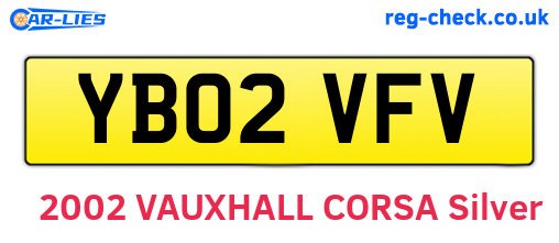 YB02VFV are the vehicle registration plates.