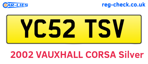 YC52TSV are the vehicle registration plates.