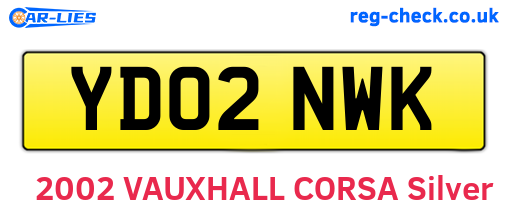 YD02NWK are the vehicle registration plates.