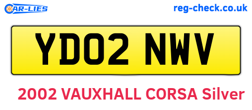 YD02NWV are the vehicle registration plates.