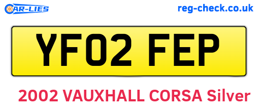 YF02FEP are the vehicle registration plates.