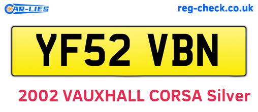 YF52VBN are the vehicle registration plates.