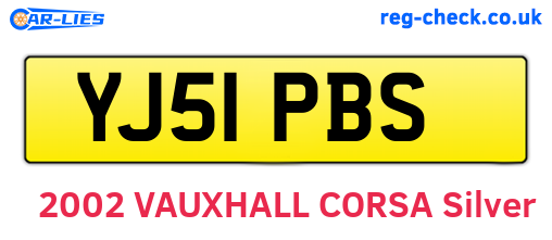 YJ51PBS are the vehicle registration plates.