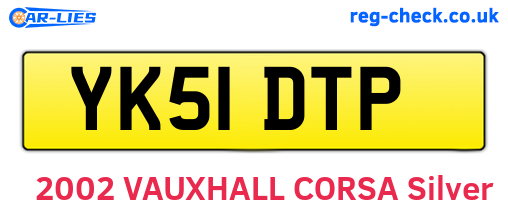 YK51DTP are the vehicle registration plates.