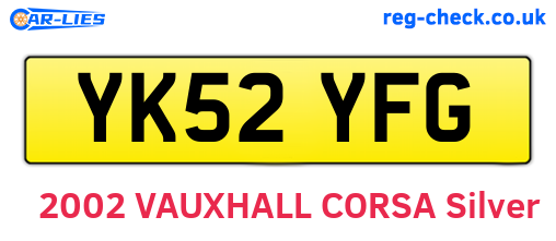 YK52YFG are the vehicle registration plates.