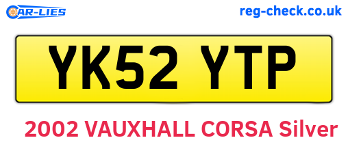 YK52YTP are the vehicle registration plates.