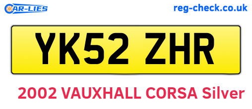 YK52ZHR are the vehicle registration plates.