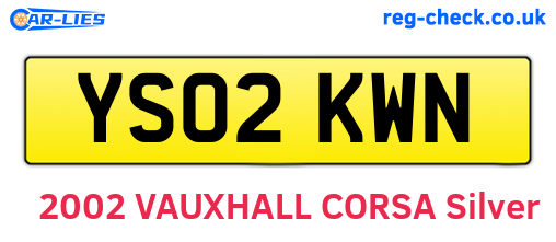 YS02KWN are the vehicle registration plates.