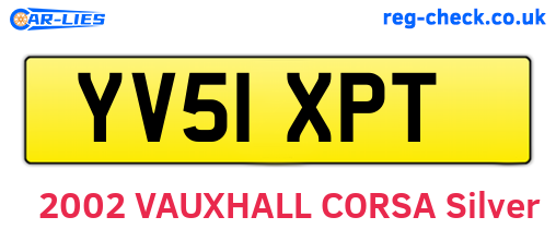 YV51XPT are the vehicle registration plates.