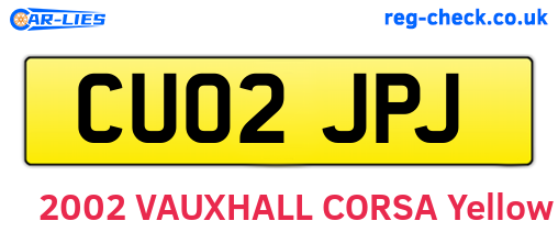 CU02JPJ are the vehicle registration plates.
