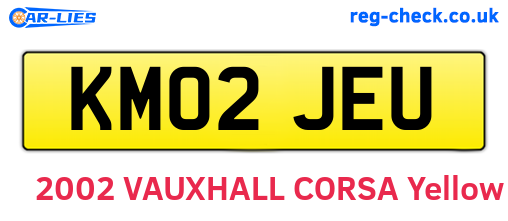 KM02JEU are the vehicle registration plates.
