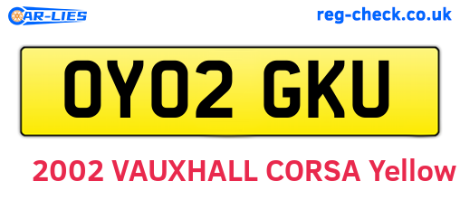 OY02GKU are the vehicle registration plates.