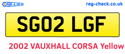 SG02LGF are the vehicle registration plates.