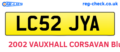 LC52JYA are the vehicle registration plates.