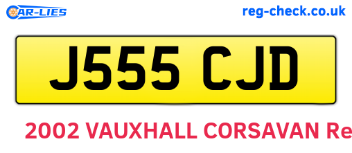 J555CJD are the vehicle registration plates.
