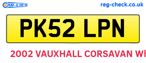 PK52LPN are the vehicle registration plates.