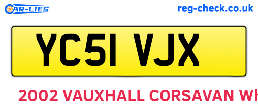YC51VJX are the vehicle registration plates.