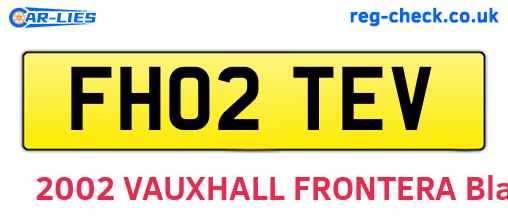 FH02TEV are the vehicle registration plates.