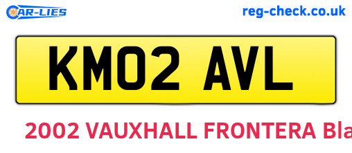 KM02AVL are the vehicle registration plates.