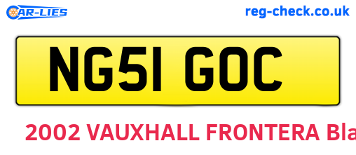 NG51GOC are the vehicle registration plates.