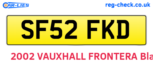 SF52FKD are the vehicle registration plates.