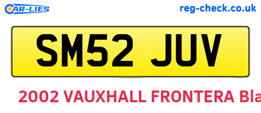 SM52JUV are the vehicle registration plates.