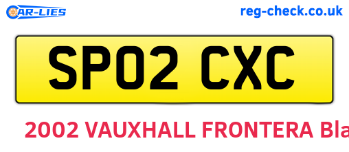SP02CXC are the vehicle registration plates.