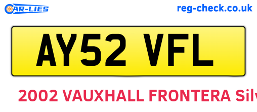 AY52VFL are the vehicle registration plates.