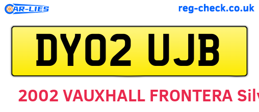 DY02UJB are the vehicle registration plates.