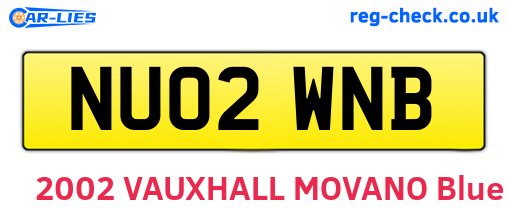 NU02WNB are the vehicle registration plates.