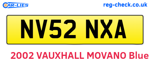 NV52NXA are the vehicle registration plates.