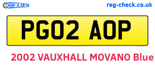 PG02AOP are the vehicle registration plates.
