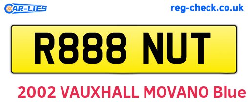 R888NUT are the vehicle registration plates.