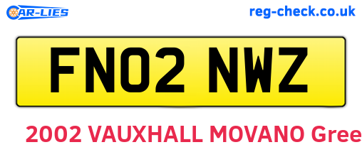 FN02NWZ are the vehicle registration plates.