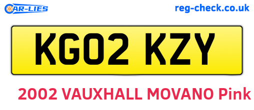 KG02KZY are the vehicle registration plates.
