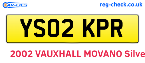 YS02KPR are the vehicle registration plates.