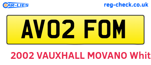 AV02FOM are the vehicle registration plates.