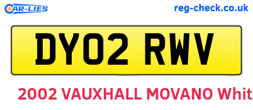 DY02RWV are the vehicle registration plates.