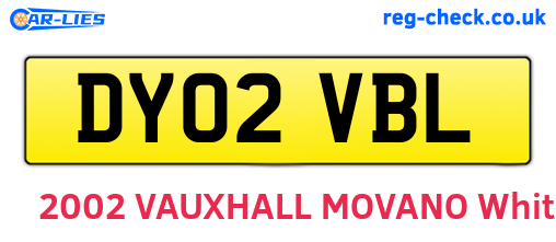 DY02VBL are the vehicle registration plates.