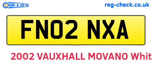 FN02NXA are the vehicle registration plates.