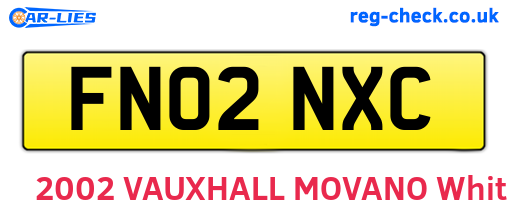 FN02NXC are the vehicle registration plates.