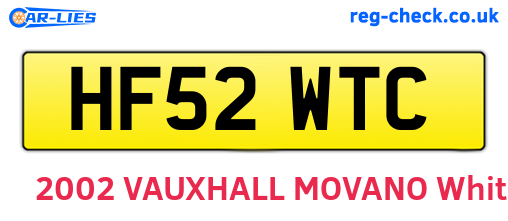 HF52WTC are the vehicle registration plates.