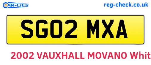 SG02MXA are the vehicle registration plates.