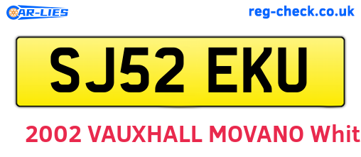 SJ52EKU are the vehicle registration plates.