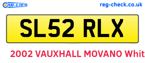 SL52RLX are the vehicle registration plates.