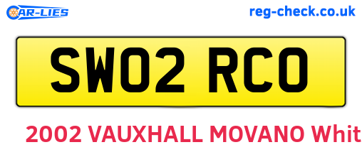 SW02RCO are the vehicle registration plates.