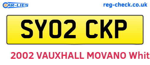 SY02CKP are the vehicle registration plates.